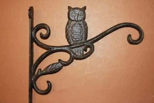 Owl Design Plant Hanger Wall Mounted,  9" Cast Iron Quantity Priced B-51