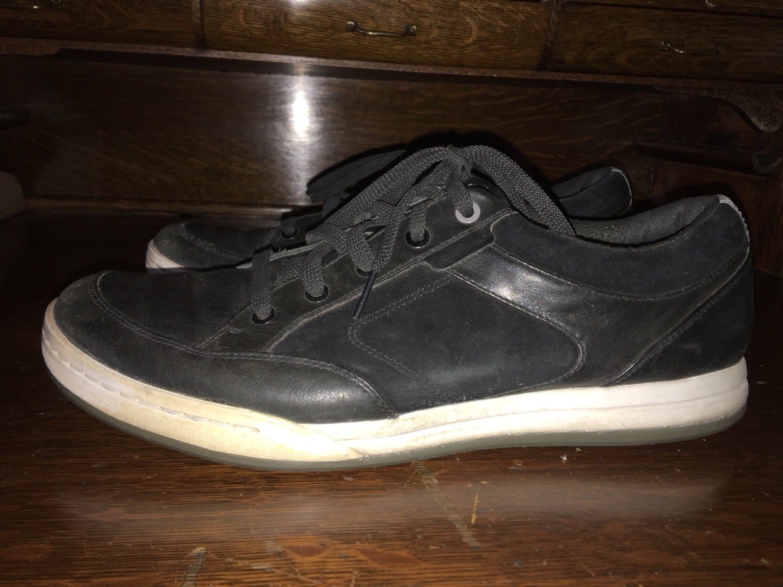 Callaway Ortholite Mens Golf Shoes Black Leather Suede Size 11.5 Us See