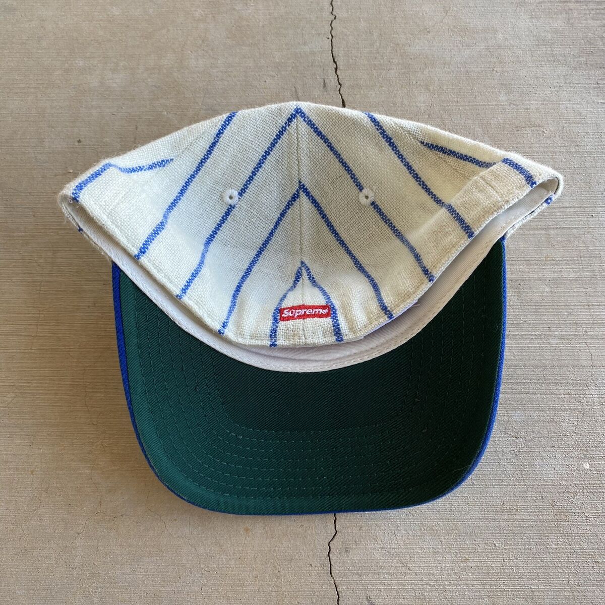 Supreme Pinstripe Hat 7 1/8 New Era American Needle Blue