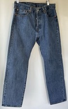 Levis 501 Original Fit Jeans Straight Leg Button Fly 100 Cotton Blue 31 X 30