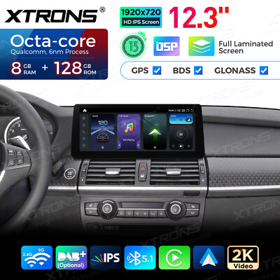 HD 12.3'' Android 14 8-Core 8+128GB Car Stereo GPS WIFI For BMW X5 E70 X6 E71 CCC