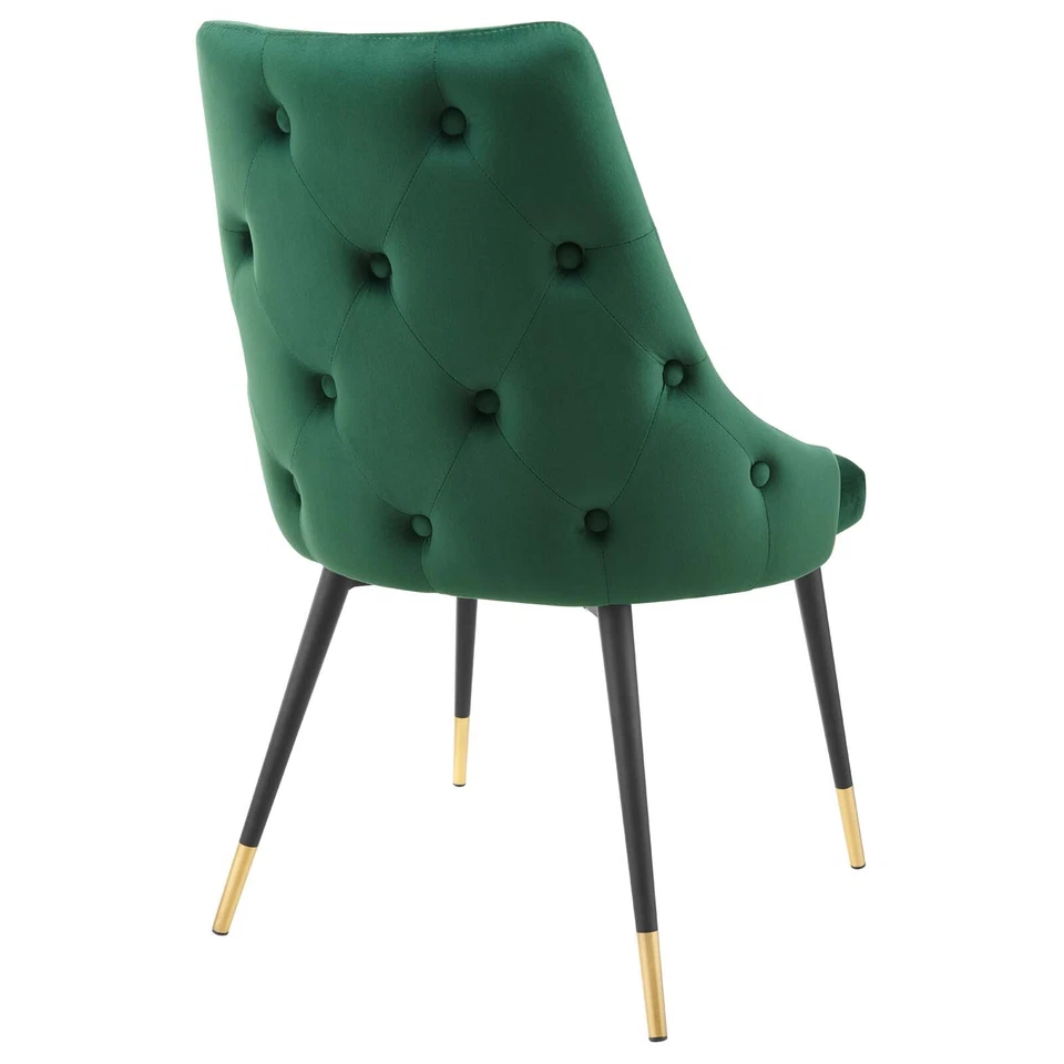 Adorn Velvet Dining Side Chair Tufted Performance Green - Image 4 of 4