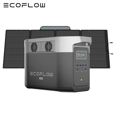 ECOFLOW Solargenerator 2048Wh LFP DELTA 2 Max Powerstation mit 400W Solarpanel