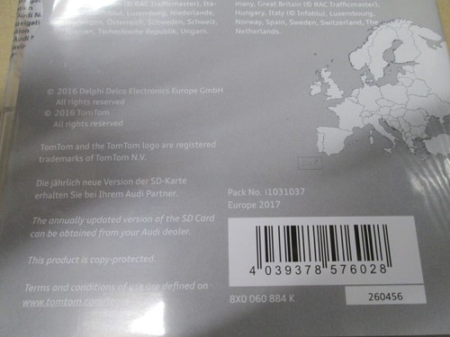 8X0060884K Sat Nav MMI Activation Document Audi A1 A6 A7 Q3 New Genuine - Picture 3 of 3