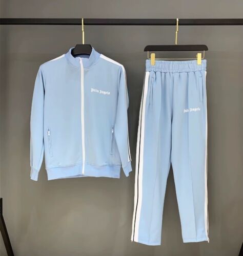 Palm Angels Light Blue Track Suit Pants With Jacket White Stripes Mens Medium