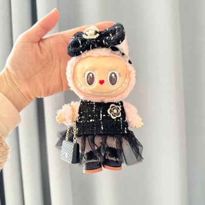 POPMART The Monsters Labubu Plush Doll Camellia Black Gauze Dress Bag Set No Toy