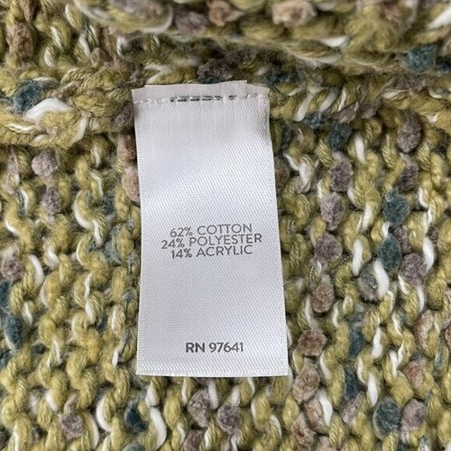 J. Jill NEW Cotton Blend Speckled Knit Open Front Cardigan Size LP Light Green - Picture 9 of 9