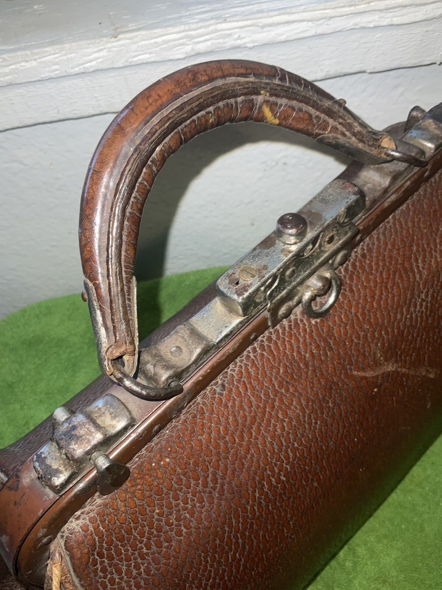 Vintage Antique Brown Leather Doctors Bag 1800s 13” X 8” | eBay