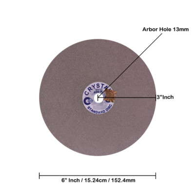 6'' Inch 600 Grit Disc Diamond Coated Flat Lap Disk Lapidary Grinding Faceting FS