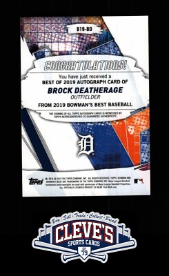 2019 BOWMAN'S BEST BROCK DEATHRAGE 23/25 AUTO ATOMIC REFRACTOR