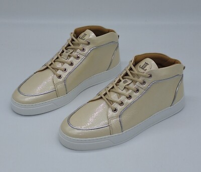 Leandro Lopes Sneaker Enzio Mid Top Beige Silber Gr.41
