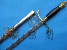 S0006 TEMPLAR CRUSADER KNIGHT ST. JOHN MASONIC SWORD RED CROSS GOLD VERSION 38"