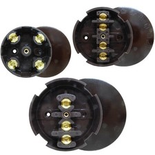 Click Scolmore Electrical Junction Box Round Brown 20A 30A 3 or 4 Terminal