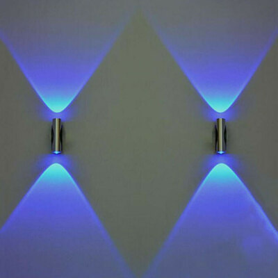 2x Double-headed LED Wall Lamp Sconce Bar Ceiling Light Blue Wall Party Decor