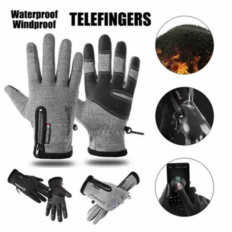 Thermal Windproof Waterproof Winter Gloves Touch Screen Warm Mittens Men Women - image 4 of 4