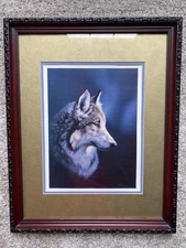 Linda Picken Signed "The Wolf Head" Numbered 889/3000 Print Matted Framed 1991