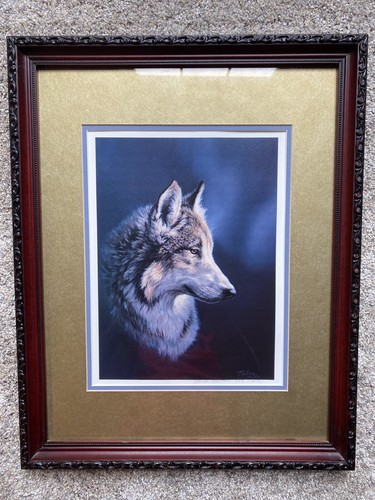 Linda Picken Signed "The Wolf Head" Numbered 889/3000 Print Matted Framed 1991