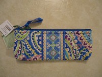 Vera Bradley Capri Blue Brush & Pencil Bag - Vera Bradley Capri Blue Brush & Pencil Bag -
