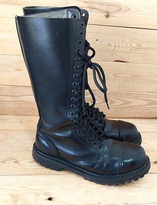 BRITISH MADE GLADIATOR 20 EYELET LEATHER STEEL TOE CAP BOOTS underground boot 