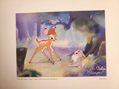 💚 Peter Behn Voice Thumper Hand Signed GOLD Bambi 1942 Disney