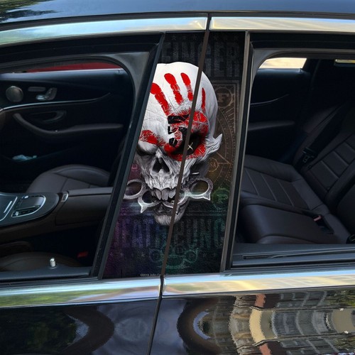 2PCS Skull Car Center Pillar Sticker B-Pillar Protective Film Decor Pillar Decal - Picture 16 of 43