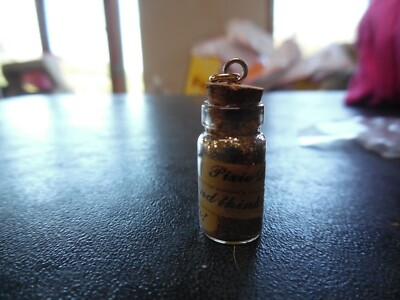 gold pixie dust jar charm for necklace- sprinkle & think happy thoughts 