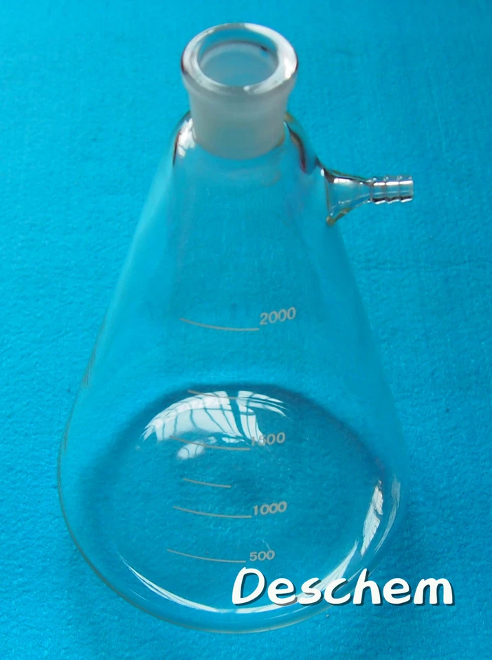 2000ml,24/29,Glass Filtering Flask,2L,Lab Filtration Bottle,10mm Vacuum Adapter - Image 2 of 4