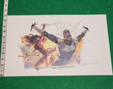 Elektra Vs Bullseye Art Print Signed Bill Sienkiewicz Rare 11x17 Marvel Comic