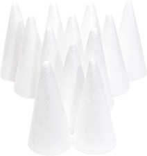 12 Pack Foam Cones for Crafts, Trees, Holiday Decorations, Handmade Gnomes,