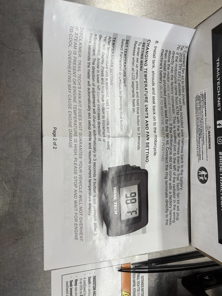 KIT VENTILADOR RADIADOR TRAIL TECH 732-FN3 PARA 17-25 KTM SXF XCF ECX XC 150 300 350 450 Foto 3 de 4