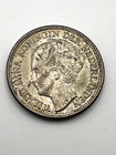 VINTAGE 1944 CURACAO 1/4 GULDEN SILVER COIN, D DENVER MINTED — photo 2