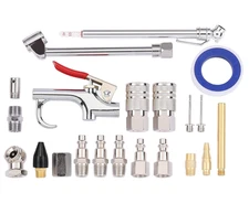 AIRTOON 21pc Air Compressor Accessory Kit 1/4" NPT Blow Gun Chucks Needles Tape