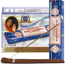 Nag Champa Incense Sticks 15g x 12 and Stick Holder 