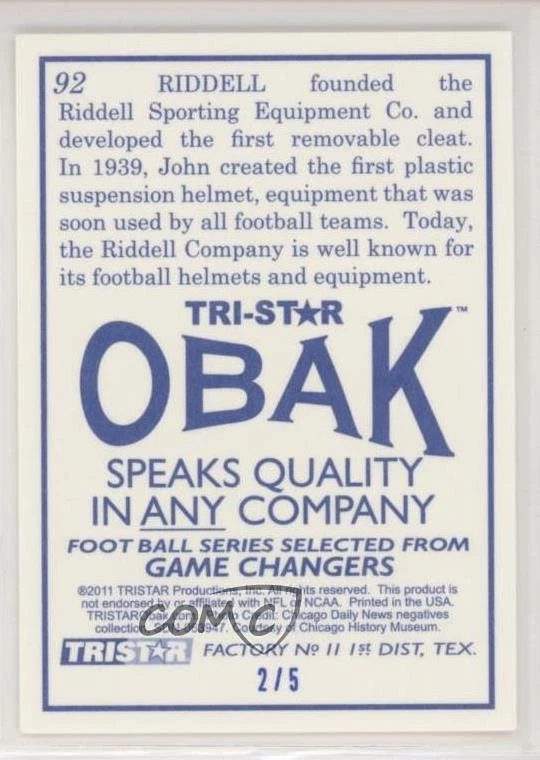 2011 TRI-STAR Obak Blue /5 John Riddell #92 - Image 2 of 2