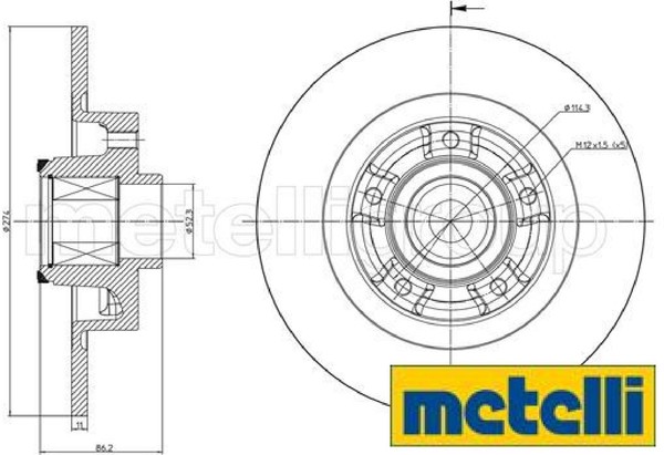 2X Bremsscheibe Metelli 23-1232 2 Bremsscheiben Hinterachse Hinten FüR Renault-image