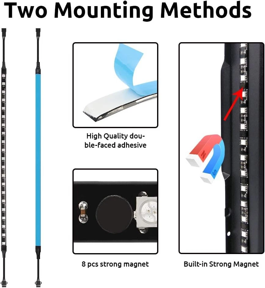 PC Direccionable Arco Iris 2 Tiras con Controlador, Apto para 5v 3-pin, 42 Leds Foto 4 de 4