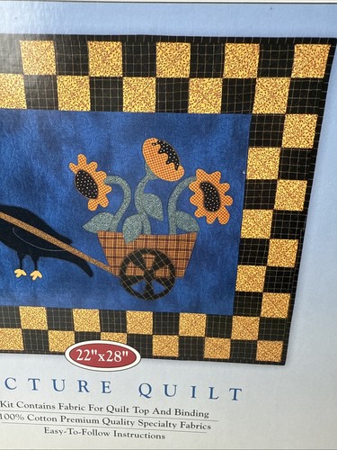 Ole Crow Wheelbarrow w/Sunflowers Picture Quilt Collection Kit 22x28 NIB - Picture 4 of 11