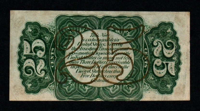 1864-69 AU+/UNC 25c 3rd Issue William Fessenden Fractional Currency! - Image 2 of 2
