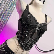 Gothic Tank Y2K TOPS E-Girls Emo Skull Teen DIY Punk Rock Grunge Harajuku