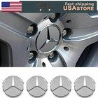 Fit-For Mercedes Benz C E S  Hub Caps Wheel Center 4 x 75mm Matte Chrome Emblem 
