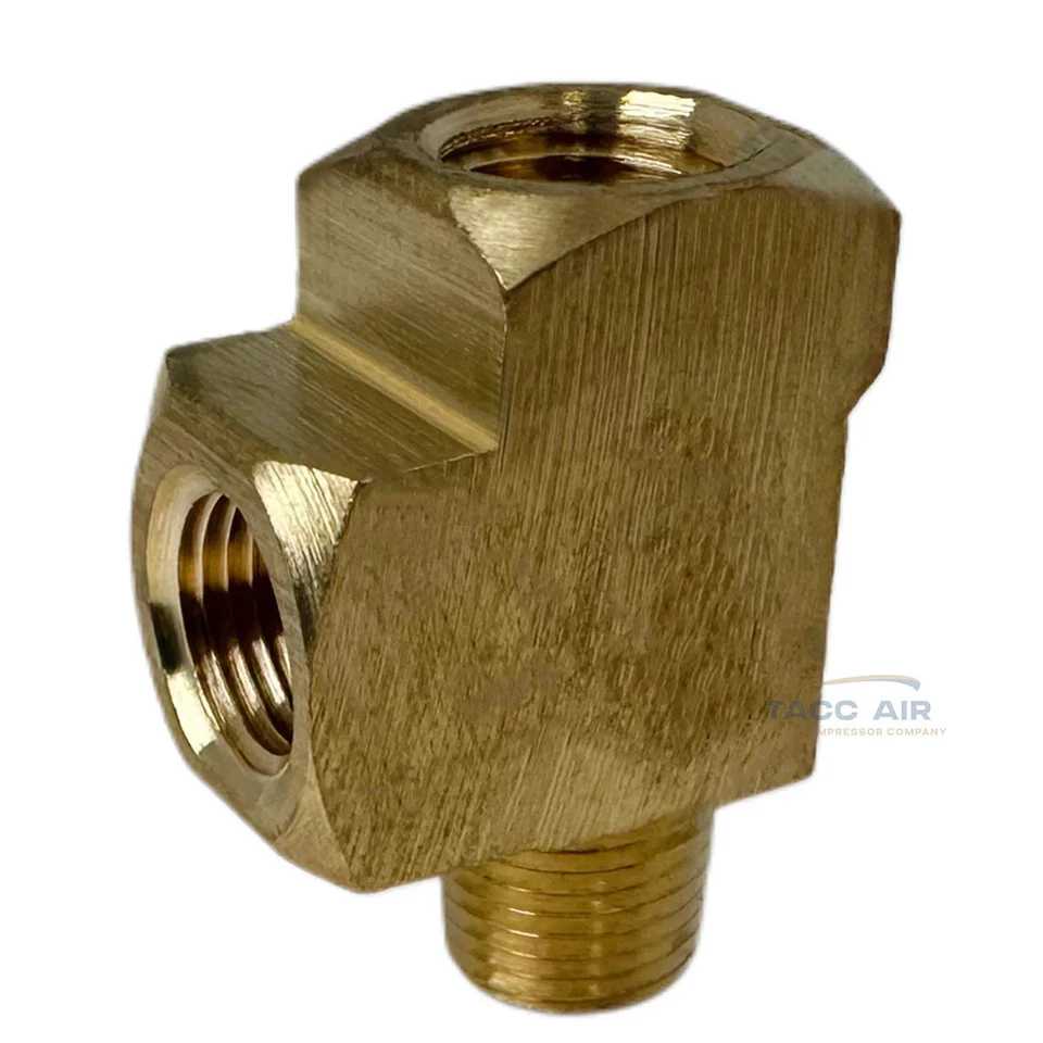 Camiseta de rama de latón macizo NPT de 1/8" de 3 vías con 2 hilos hembra y 1 macho Foto 4 de 4