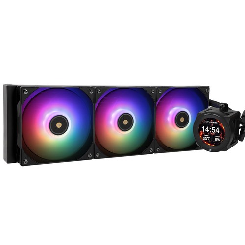 CORE VISION 360 Schwarz ARGB-360mm AIO CPU-Flüssigkeitskühler IPS LCD-Bildsch...