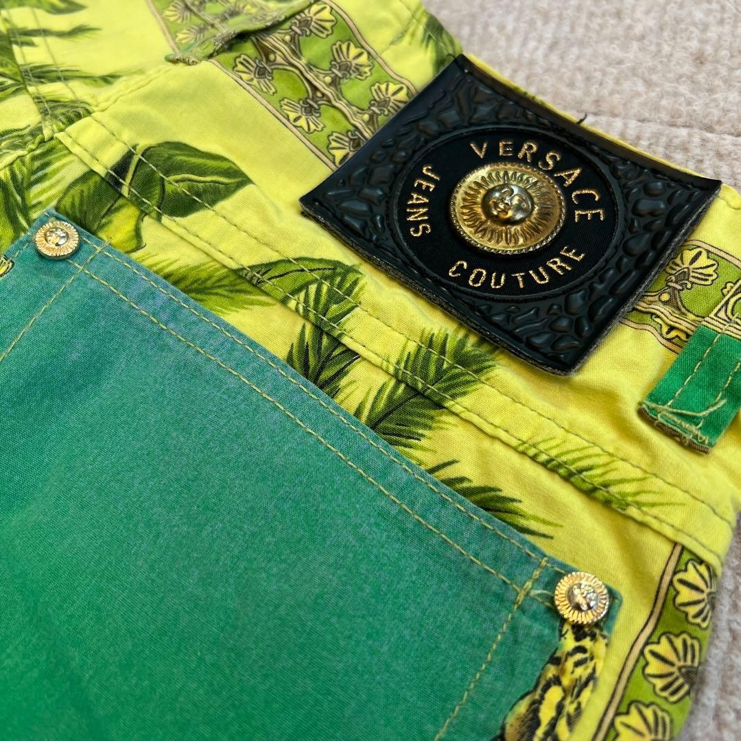 VERSACE Skinny Pants Tarzan Collection All Over Print Rare Size 26 40 Italy thumbnail 7