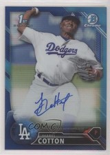 2016 Bowman Chrome Prospect Blue Refractor /150 Jharel Cotton #CPA-JC Auto 01wq