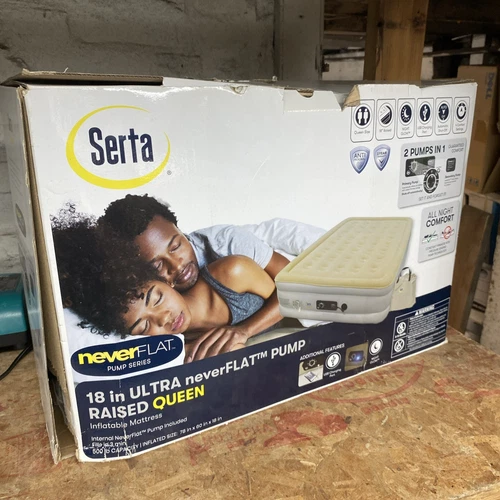 Serta 337-03-0413 Inflatable Mattress, Size Queen - Beige
