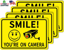 4-Pack Smile You'Re on Camera Signs 8"X12" Rust Free Aluminum Video Surveillance