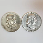 1957 P&D Franklin Half Dollars 90% SILVER (2 Coin Set) ***Exact Coins*** #00-56