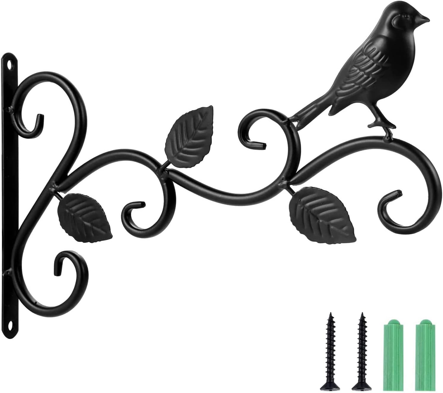 Black Wall Mounted Plant Hanging Bracket Outdoor Hook Lantern Bird Feeder Hook A