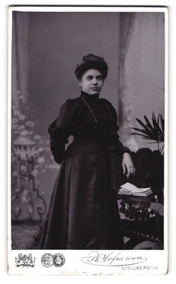 Fotografie Ph. Hofmann, Stollberg i /S., Portrait junge Dame im eleganten Kleid 