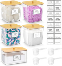 4 1 Pack Laundry Room Organization Containers,Clear Laundry Pods Container,Large